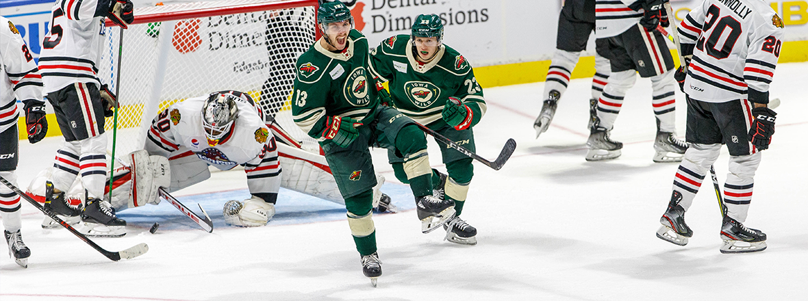 WILD RALLY ON ICEHOGS, WIN 4-3 IN OVERTIME