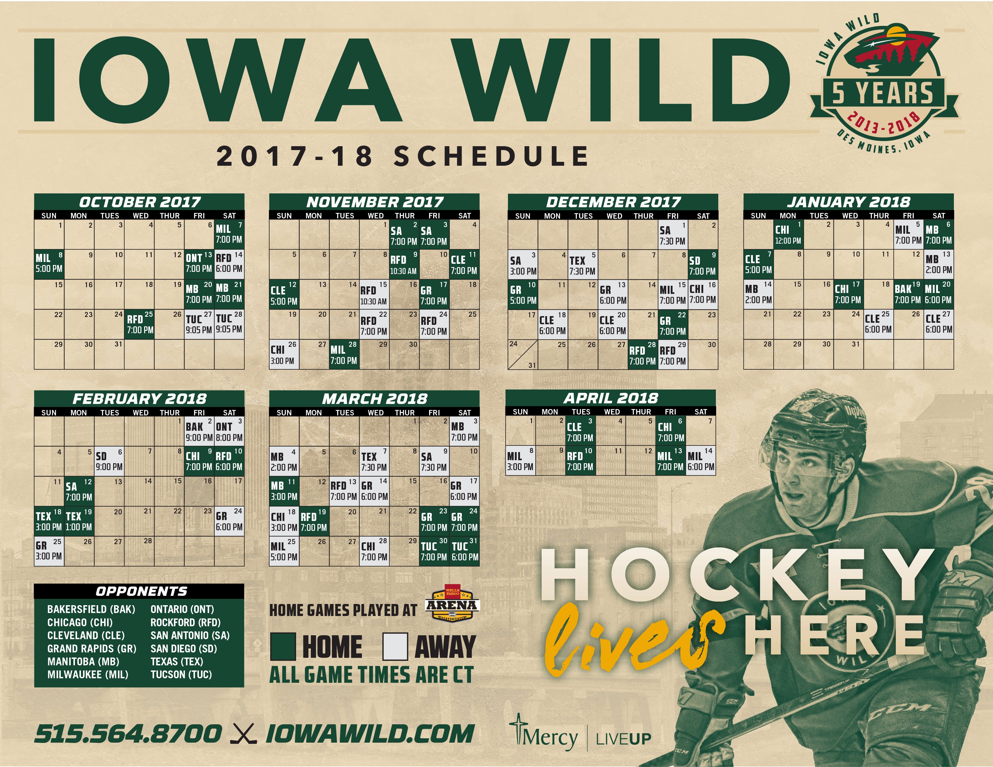IOWA SIGNS FIVE TO AHL CONTRACTS Iowa Wild