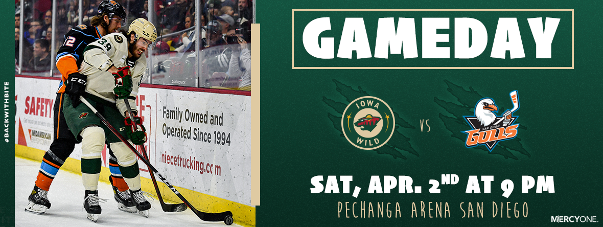 GAMEDAY PREVIEW - IOWA WILD AT SAN DIEGO GULLS