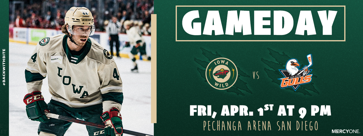 GAMEDAY PREVIEW - IOWA WILD VS SAN DIEGO GULLS