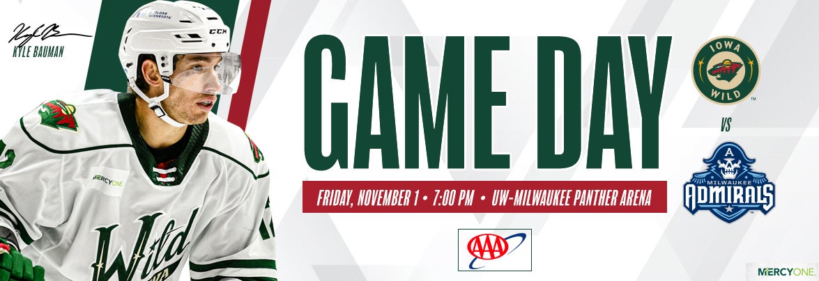 GAME PREVIEW – IOWA WILD AT MILWAUKEE ADMIRALS