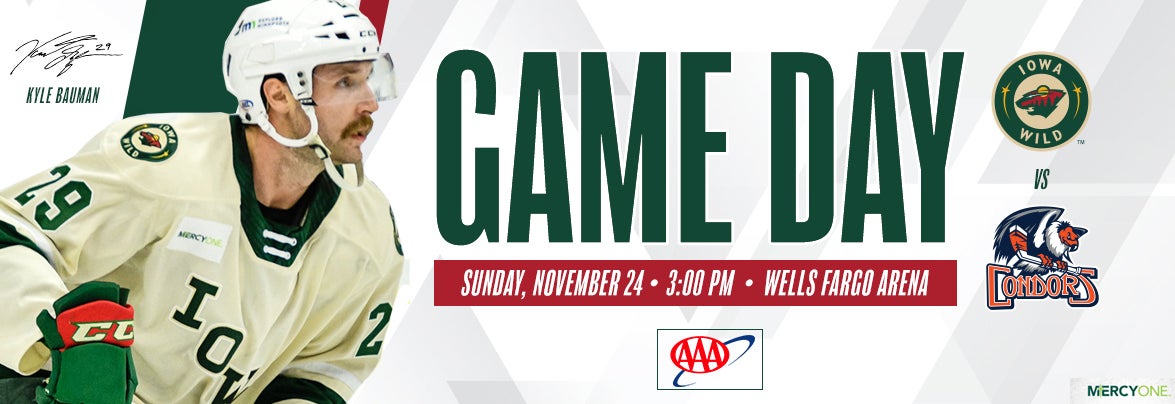 GAME PREVIEW – IOWA WILD VS. BAKERSFIELD CONDORS