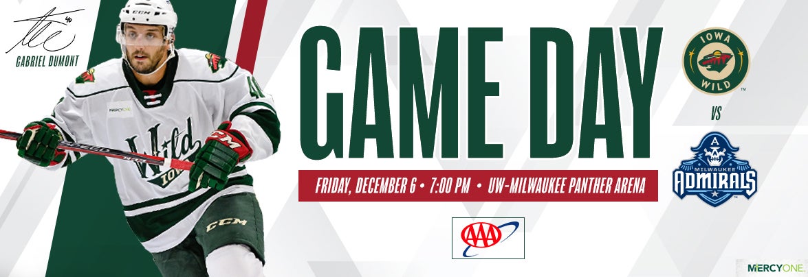 GAME PREVIEW – IOWA WILD AT MILWAUKEE ADMIRALS