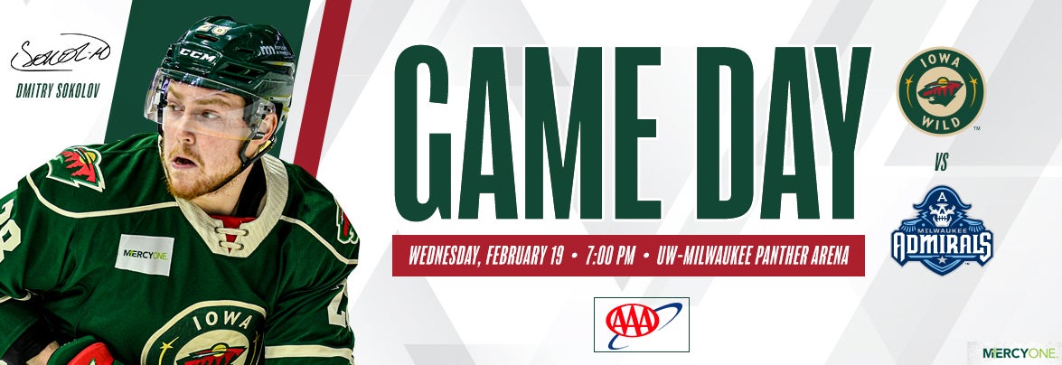 GAME PREVIEW – IOWA WILD AT MILWAUKEE ADMIRALS