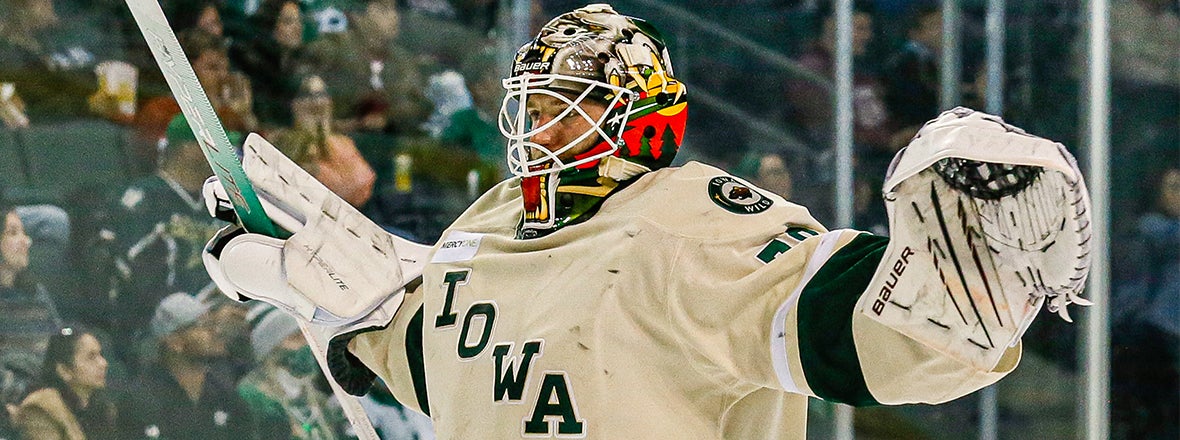 IOWA WILD GOALTENDER ZANE MCINTYRE NAMED AHL PLAYER OF THE WEEK