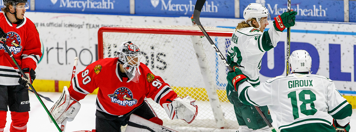 MAYHEW'S PAIR PUSHES WILD PAST ICEHOGS 5-3