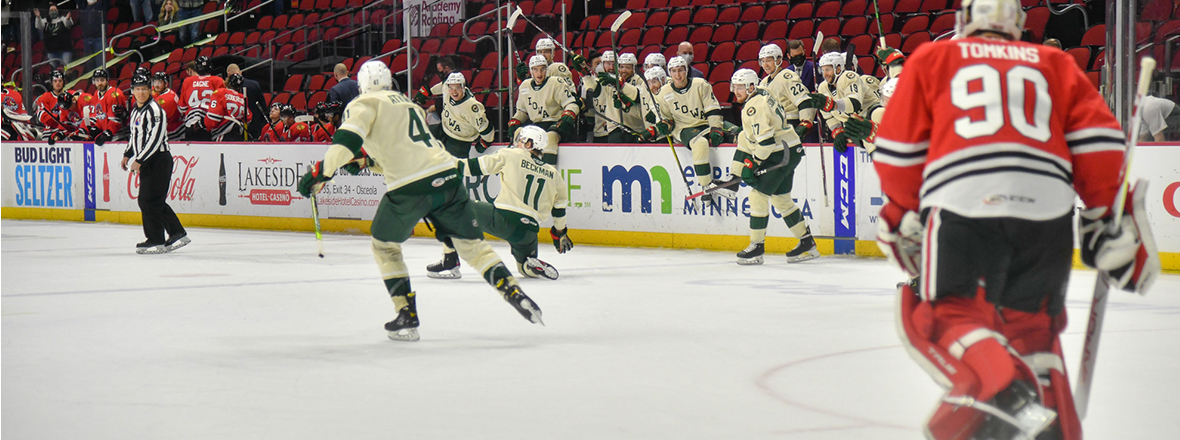 WILD FINISH ICEHOGS IN OVERTIME 3-2 AT WELLS FARGO ARENA