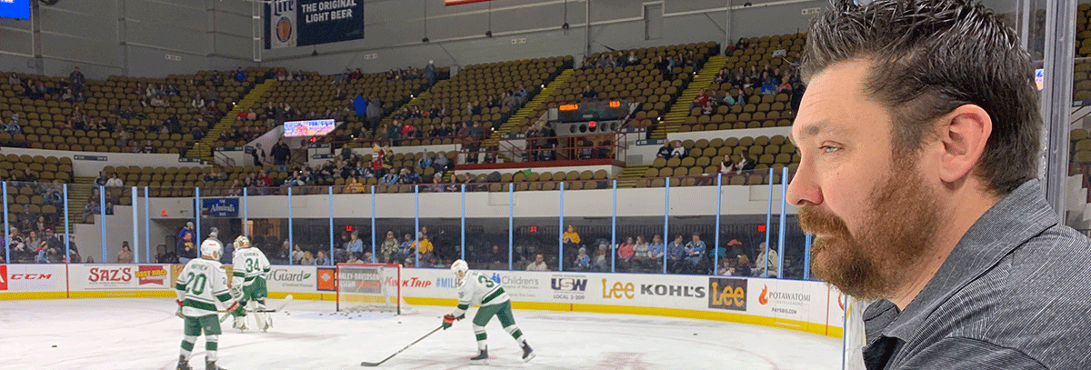 ASST. EQUIPMENT MANAGER JUSTIN STURTZ WORKS LONG HOURS FOR THE SPORT HE LOVES