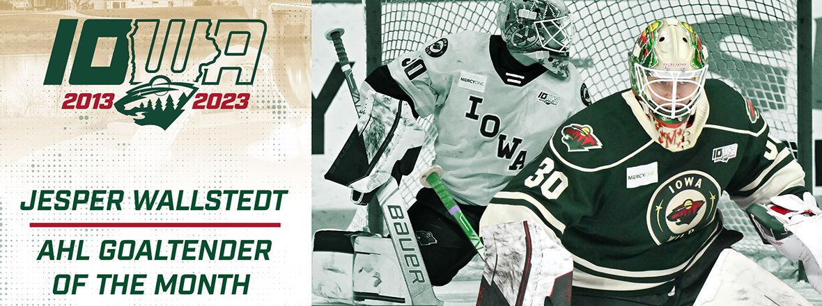 JESPER WALLSTEDT NAMED AHL GOALTENDER OF THE MONTH