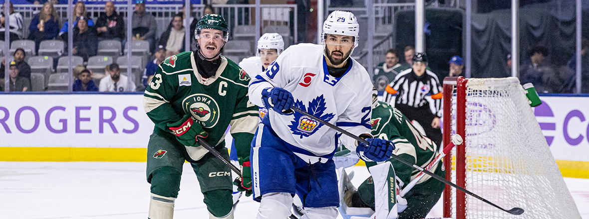 IOWA DROPS 2-1 DECISION IN TORONTO