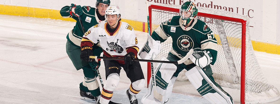 MERCER SHUTS OUT WOLVES IN AHL DEBUT, WILD WIN 1-0