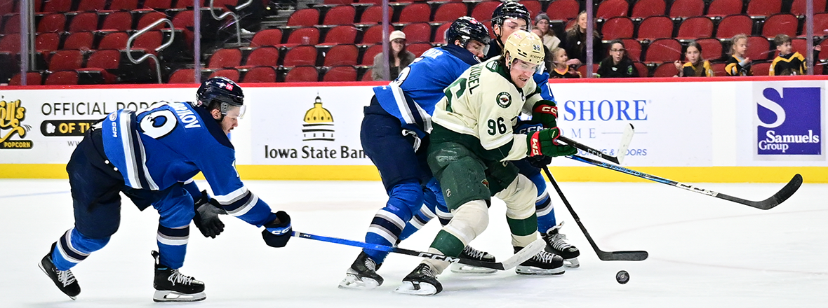 MANITOBA MOUNTS THIRD PERIOD COMEBACK, DEFEATS IOWA 4-3