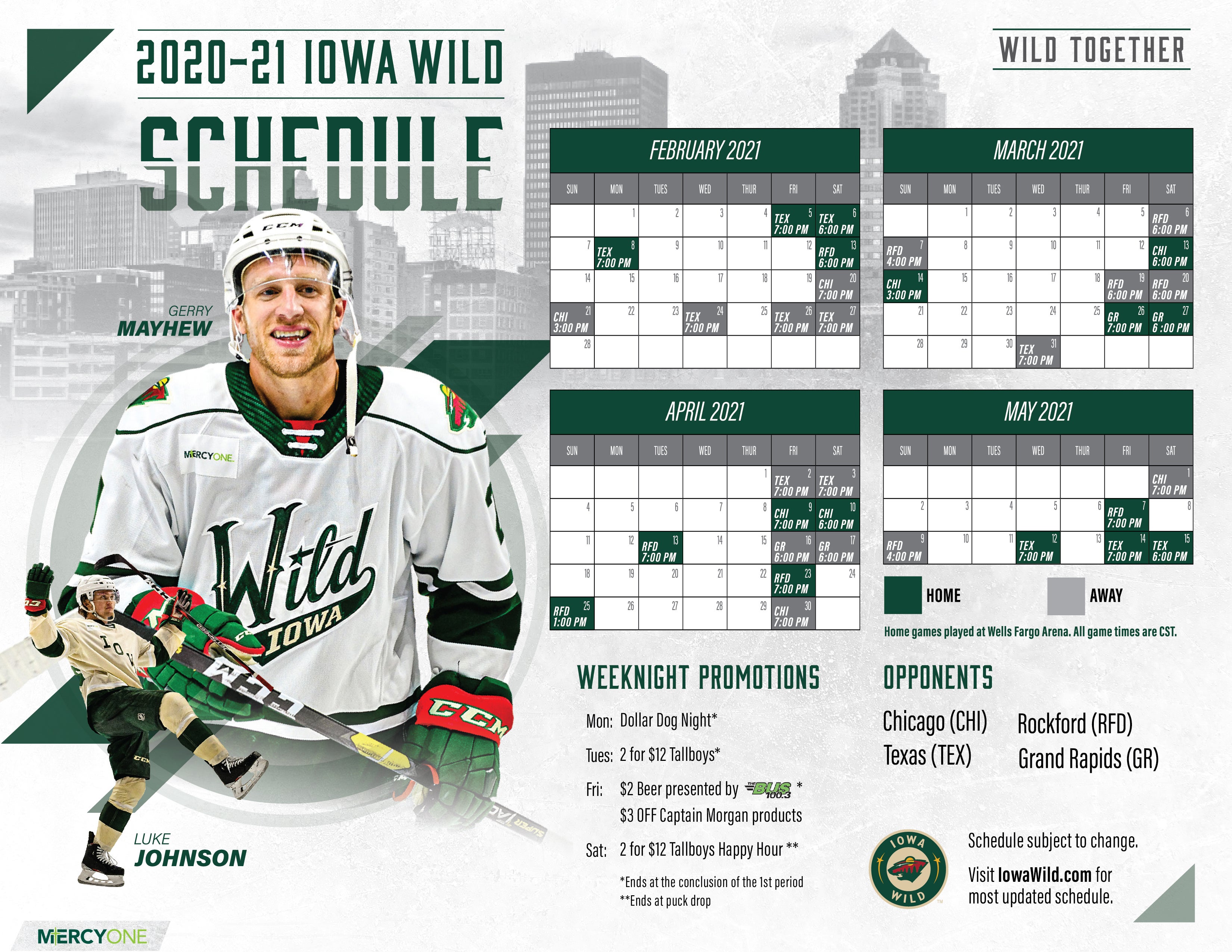 Iowa Wild Schedule 2022 Iowa Wild Announces Full 2020-21 Schedule | Iowa Wild
